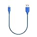 Anker Powerline 1ft Apple MFi Certified Short Lightning to USB Cable Sturdy Charging Cord for iPhone 5/5s/5c 6/6 Plus 6s/6s Plus 7/7 Plus, iPad Mini/Air/Pro iPod Touch(Blue)
