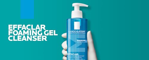 LA ROCHE-POSAY EFFACLAR PURIFYING FOAMING GEL CLEANSER FOR OILY SKIN, WITH ZINC PIDOLATE TO REMOVE EXCESS OIL & SHINE, ALCOHOL FREE & OIL FREE, SENSITIVE SKIN TESTED