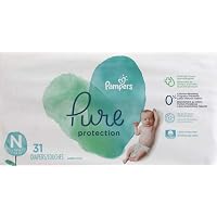 Diapers Newborn/Size 0 (<10 lb), 31 Count - Pampers Pure Protection Disposable Baby Diapers, Jumbo Pack (Packaging May…