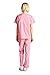 Dagacci Medical Uniform Womens Medical Scrub Set Shirt Top and Pant, Rose_pink, Small, Short Sleeve