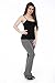 Unique Styles Fold-Over Waistband Stretchy Cotton Blend Yoga Pants (Small-2Pack Black & Grey)