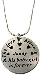 The Love Between a Daddy &amp; His Baby Girl is Forever Stainless Steel Keepsake Message Necklace