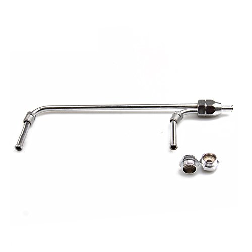 Big-Autoparts Chrome Gas Fuel Line Kit Dual Inlet 3/8 inch for 4-barrel Holley 4150 Carburetors