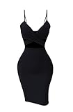 Doramode Sexy Strap Backless Cut-Out Bandage Bodycon Clubwear Midi Dress For Women