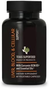 LIVER BLOOD &amp; CELLULAR SUPPORT By Texas Superfood (Nuplexa) 60 Vegetable Caps - with Curcumin BCM-95 and Essential Oils