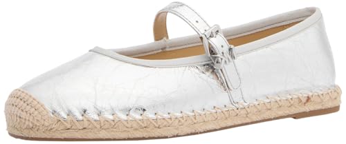 Michael Kors Women’s Lynn Ballet Espadrille, Silver, 6
