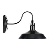 Lightess Black Wall Sconces Lighting Gooseneck Industrial Barn Lights Vintage Farmhouse Wall Lamp, CY-8