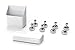 GlasMag Silver Magnetic Accessory Kit for Glass Whiteboards: 8 Chrome Pawns + Mighty Marker Holder + Classic Eraser