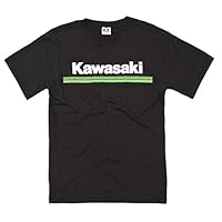 Kawasaki 3 Green Lines Short Sleeve T-Shirt Black Large