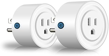 Smart Plugs, Wi-Fi Smart Outlets Mini Sockets with Timing Function No Hub Required Control Your Devices from Anywhere Work with Amazon Alexa and Google Home 2 Packs Esicoo