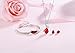 ISAACSONG.DESIGN Silver Tone Healing Crystal Rhinestone Drop Pendant Necklace, Bracelet, Earring Set for Women (Red)
