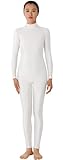JustinCostume Lycra Spandex Adult Unitard Full Bodysuit Dancewear Party Costumes,white,medium