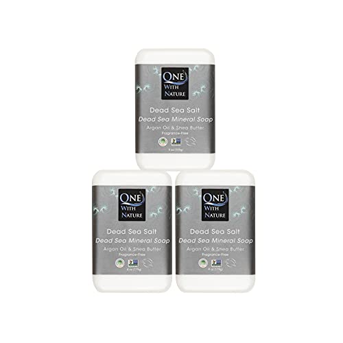 One With Nature Dead Sea Salt Soap 4oz 3-Pack – Purifying Soap... 31AD3HyZ8IS