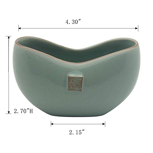 BangQiao Ceramic Business Name Card Holder Display Stand for Desk, Home and Office, Ice Veins
