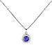 LUX ACCESSORIES Sapphire September Saphire BirthsPendant Disc Charm Pendant Necklace Birthday Stone