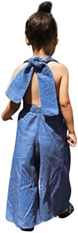 Little Overalls Pants,Fineser Toddler Baby Girl Ruffle Sleeve Backless Bell Bottom Suspender Denim Romper Jeans Pants