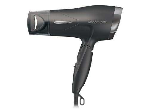 【大風量1.9㎥/分 軽量】コイズミ モノクローム ヘアドライヤー KHD-9322/BK 折りたたみ式 ツインマイナスイオン パワーアップノズル ブラック【Amazon.co.jp限定】