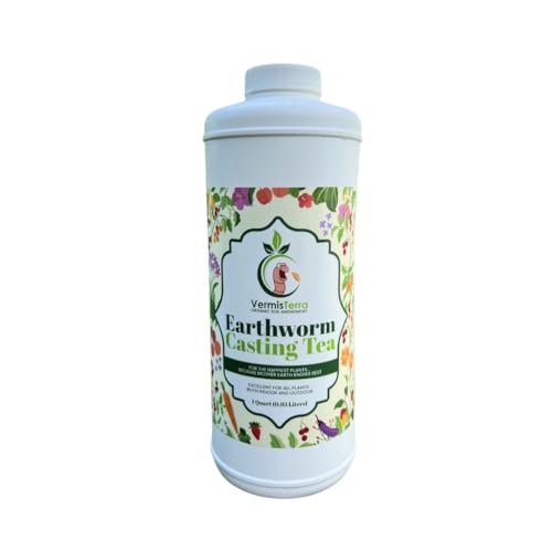 VermisTerra Worm Tea for Gardening and Composting - Quart - Organic Earthworm Soil Enhancer - Vermicompost Fertilizer - Increase Yields, Boost Growth