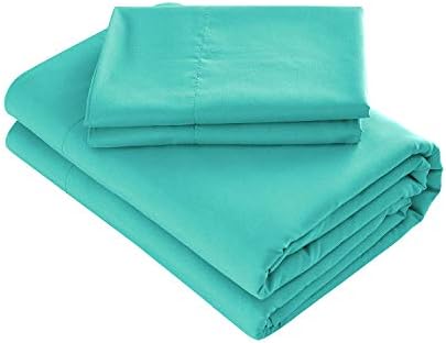 PRIME BEDDINGBed Sheets - 4 Piece Full Size Sheets, Deep Pocket Fitted Sheet, Flat Sheet, Pillow Cases - Turquoise
