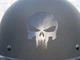 High Viz Inc Reflective Badass Skull Helmet Decal in Black - 2 1/8" x 3" die Cut Vinyl Decal for Helmets, Cars, Trucks, Windows, etc NOT Printed!