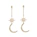 Meolin Star Moon Round Tassel Dangle Drop Earrings Stud Earrings for Women Jewelry