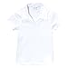 unik Girl's Uniform Triple Button Collar Shirt Short Sleeve White Navy Sky Blue Red Burgundy Hunter Green Yellow Purple