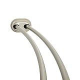 Zenna Home 35644BN, NeverRust Aluminum Double Curved Tension Shower Curtain Rod, 50 to 72-Inch, Satin Nickel