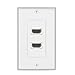 TNP HDMI Wall Plate - 2 Port HDMI Socket Plug Jack Outlet Decorative Face Plate Cover Mount Panel w/ 4K UHD ARC/eARC Ethernet Pass-Thru Support High Speed Extension Pigtail Coupler Cable