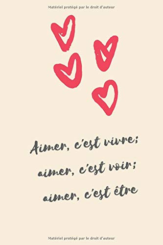 Aimer C Est Etre Le Carnet Parfait Pour Les Solitaires Et Amoureux De La Saint Valentin 110 Pages Lignees Papier Blanc