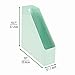 mDesign Plastic Slim Vertical File Folder Storage Organizer Bin with Handle - Hold Notebooks, Binders, Envelopes, Magazines for Home Office, Work Desktops, Ligne Collection, 2 Pack, Mint Green