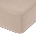 Fitted Sheet- COSMOPLUS Queen Fitted Sheet Only（No Flat Sheet or Pillow Shams）,4 Way Stretch Micro-Knit,Snug Fit,Wrinkle Free,for Standard Mattress and Air Bed Mattress from 8” Up to 14”,Taupe
