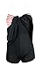 Cocoship Black & Red White Striped Vintage Sailor Pin Up Swimsuit One Piece Skirtini Cover Up Swimdress XXXL(FBA)