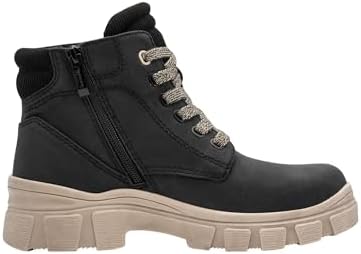 Damen Lace Boot Flat 1-25913-45, Stivaletto Donna, Nero, 41 EU