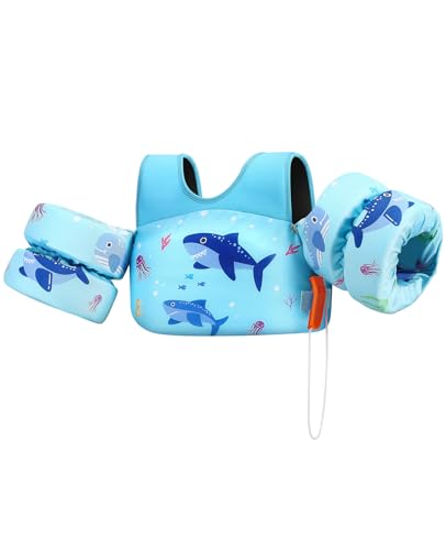 HeySplash Swim Vest for Kids, Toddler Pool Floaties Fit 22-30-40-50-60-66 Lbs, Children Puddle Swimming Jumper Jacket with Safety Buckle, Water Wing Arm Pool Float for Boat Swim Trainer Boy Girl 3-5-6