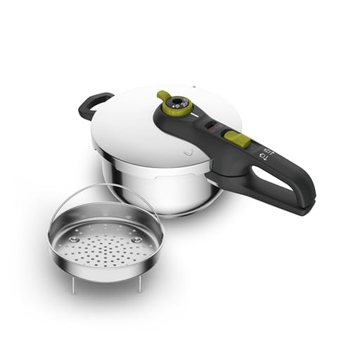 Mini Olla a Presión de 3 Litros, Acero Inoxidable, Cocina Rápido y Fácil, Compacta y Segura, 2 Programas de Cocción, Apta para Todo Tipo de Cocinas, Modelo P2534047