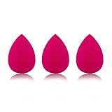 FANTCEN Cosmetic Blending Sponge Flawless Makeup Sponges Cosmetic Sponge Puff Egg Shaped Makeup Puff Sponge Set of 3 for Cream Foundation Powder Blush Teardrop (Pink)