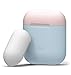elago Duo Silicone Case Compatible with Apple AirPods Case 1 & 2, Premium Protective Silicone, Supports Wireless Charging, 2 Caps + 1 Body [ Pink, White + Pastel Blue ]