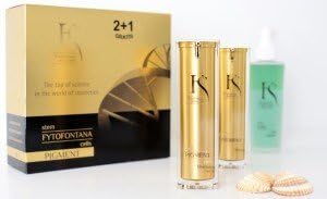 Research Product Pigment Care Gift Box Inc.:Pigment Serum 30 ml + Pigment Emulsion 30 ml + Pure Pigment 125 ml Free with Stem Cells, TrioStem3 Complex, Peptides & Hyaluronic Acid for Men & Women Made in Switzerland