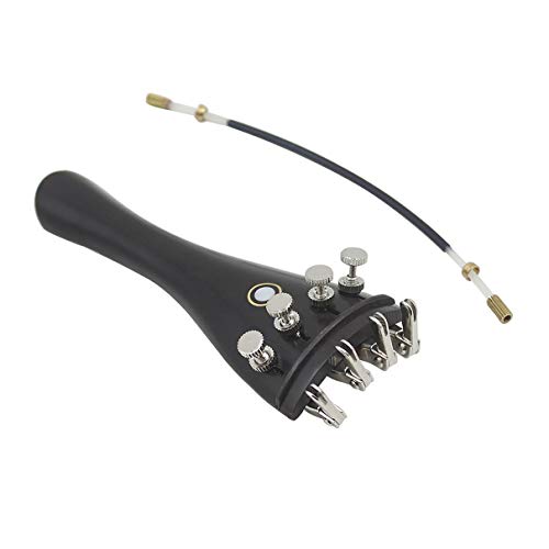 New 4/4-3/4 Black Big Adult Ebony Violin Tailpiece with Copper Fine-Tuning For Professional Violin Use Parts & Accessories - Thumbnail 7