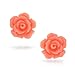 Romantic Delicate Pink Blue Yellow Green Black Purple White Red Floral Blooming 3D Carved 10MM Rose Flower Post Stud Earrings For Women Teen Lightweight