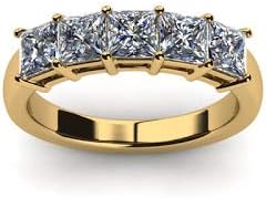 1.00 Carat Princess Cut Diamond Band 14CT 18CT Solid White Yellow Gold Eternity Bands Rings Size N M K L O P Q