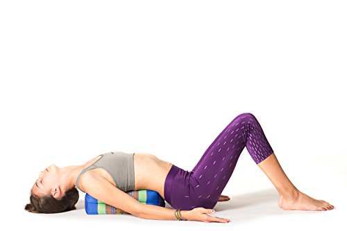 Yoga, Meditation, Kundalini and Pilates Cushion (Zafu) block, bolster, prop 100% organic Kapok Fiber Filling (Deep Blue Leef)