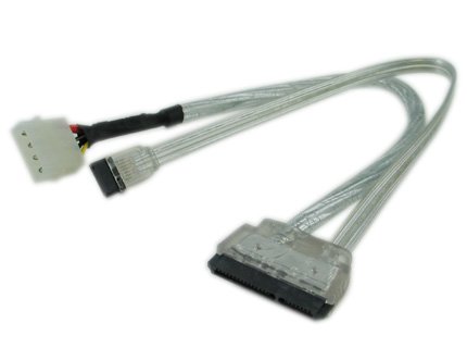 18 inch SATA 3.0 data and 15pin SATA power combo cable,Silver Color