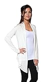 Free to Live Women's Light Weight Open Front Cardigan Sweater Made in USA (XL, Ivory)
