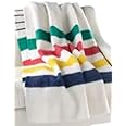 Hudson's Bay Company 90 by 100-Inch Queen Size 6 Point Blanket, Natural/Multi Stripe