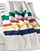 Woolrich 72 by 90-Inch Hudson Bay 4 Point Blanket, Natural with Multi Stripes