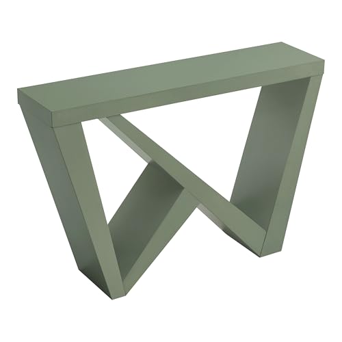 HOMES: Inside + Out Naomi Modern Decorative Accent Console Table with W-Shaped Legs, Wood Entryway Furniture for Living Room, Hallway, Entrance, Small Spaces, Sage Green