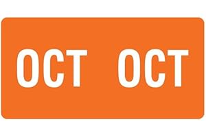 Doctor Stuff - File Folder Month Labels, October, Compatible with Smead SMMK Series Stickers, Orange, 1/2" x 1", 250/Pack