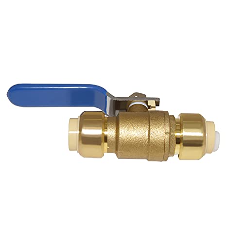 1/2 Inch Push-Fit Ball Valve - Full Port Shut Off Valve For PEX, Copper & CPVC Pipes