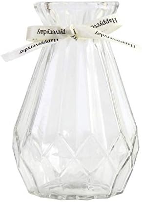 花瓶 花器 フラワーベース 一輪挿し ガラスベース ガラスボトル アレンジ インテリア 水栽培 リボン付き インテリア雑貨 生け花 飾り瓶 おしゃれ レトロ風 シンプル 北欧 造花 お得